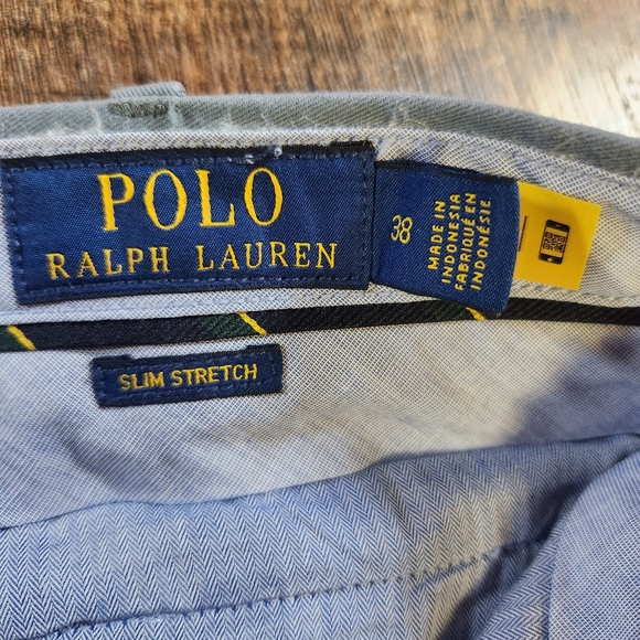 Polo Ralph Lauren Slim Stretch Shorts Mens Size 38 Anchor Blue Chino Preppy Golf - Picture 5 of 9